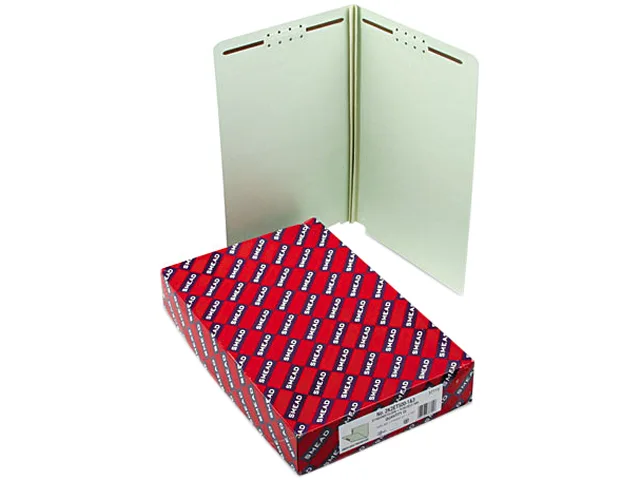 Smead Smead 37715 Legal Expansion File Folder, 2" Capacity, 2 Fasteners, End Tab, Gray Green, 60% Recycled, 25/Box — fotografie produktu