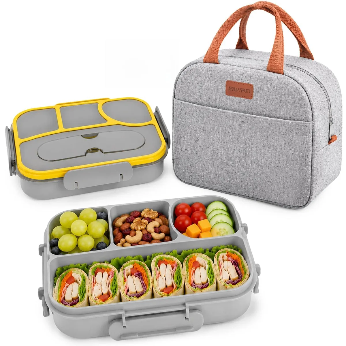 No Sew No Sew US-3BB-001 food storage 4-compartment 1000ml grey — product photo