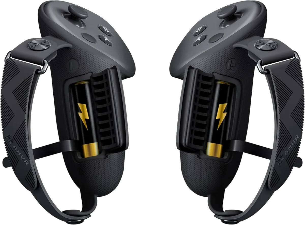 BFKK BFKK Upgraded Controller Grips Cover for Quest 3 with Battery Opening and Knuckle Straps — product photo