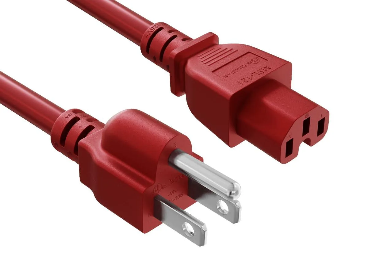 Cable Leader Cable Leader 2ft NEMA 5-15P to C15 14AWG 15A 125V Red Power Extension Cord — product photo