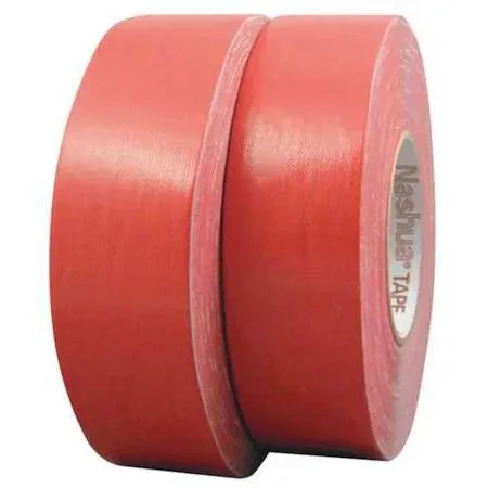 Red polyethylene-coated cloth duct tape roll 48mm wide 55m long 13 mil thick