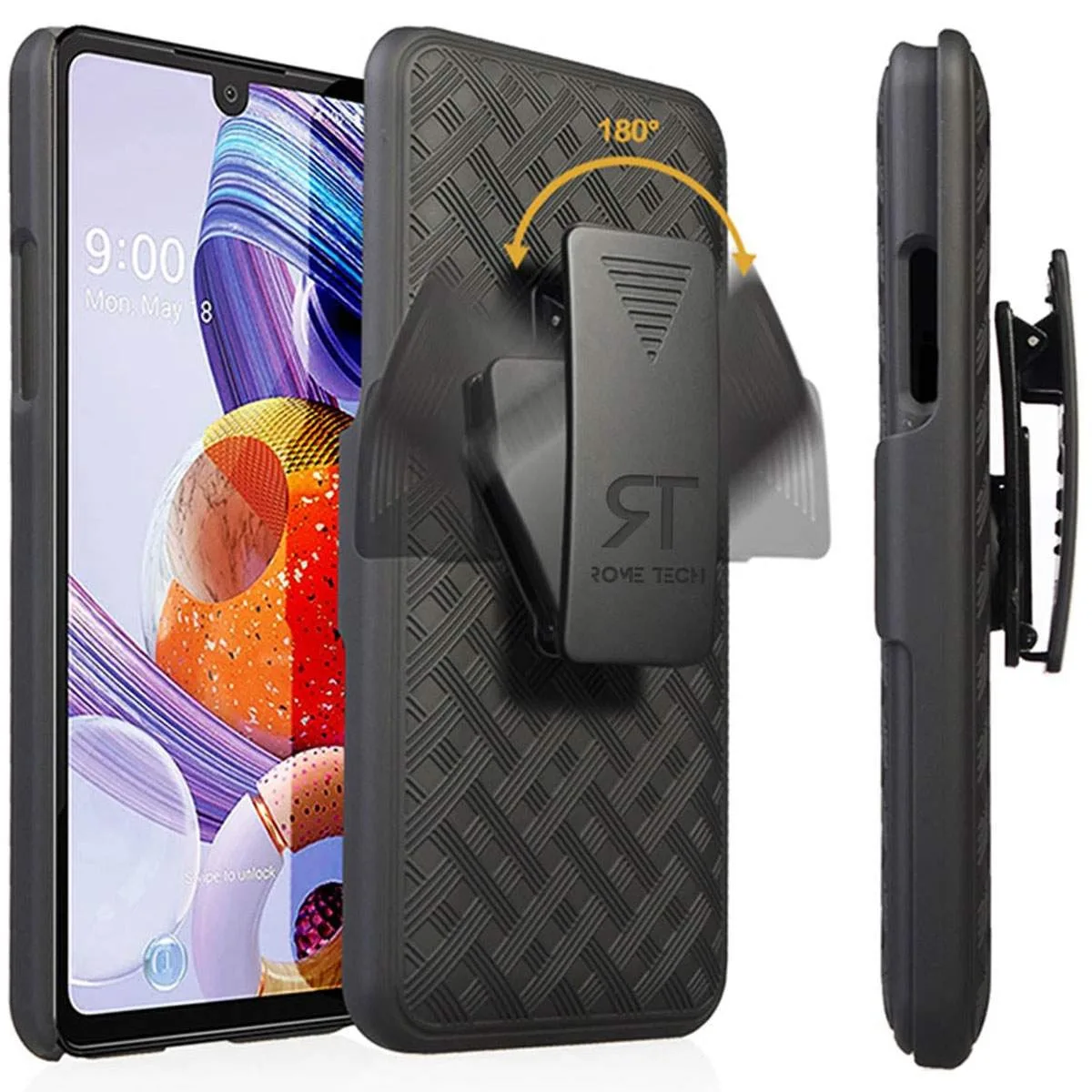 Rome Tech Rome Tech LG Stylo 6 Belt Clip Holster Case Black — product photo