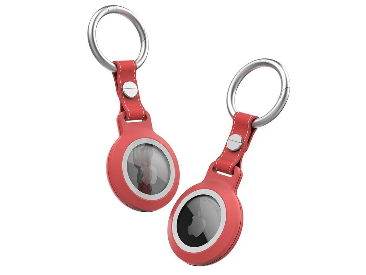 BONAEVER BONAEVER AirTag keychain holder case Red IP68 waterproof 6m 3000 tests 360° protection — product photo