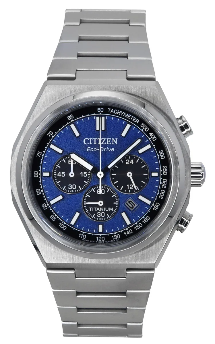 Citizen Citizen Zenshin Chronograph Blue Dial Eco-Drive 100M Titanium Watch CA4610-85L — product photo