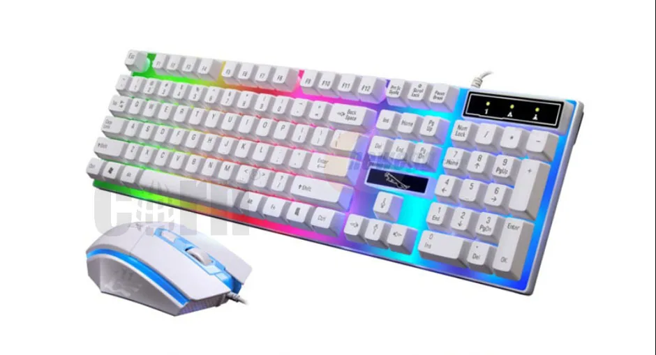 Corn Electronics Corn Electronics DZ-JS-027-White gaming keyboard and 1600 DPI mouse combo White — product photo