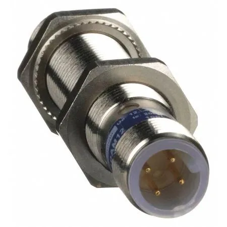 Cylindrical inductive proximity sensor 12 mm nickel plated brass M12 connector