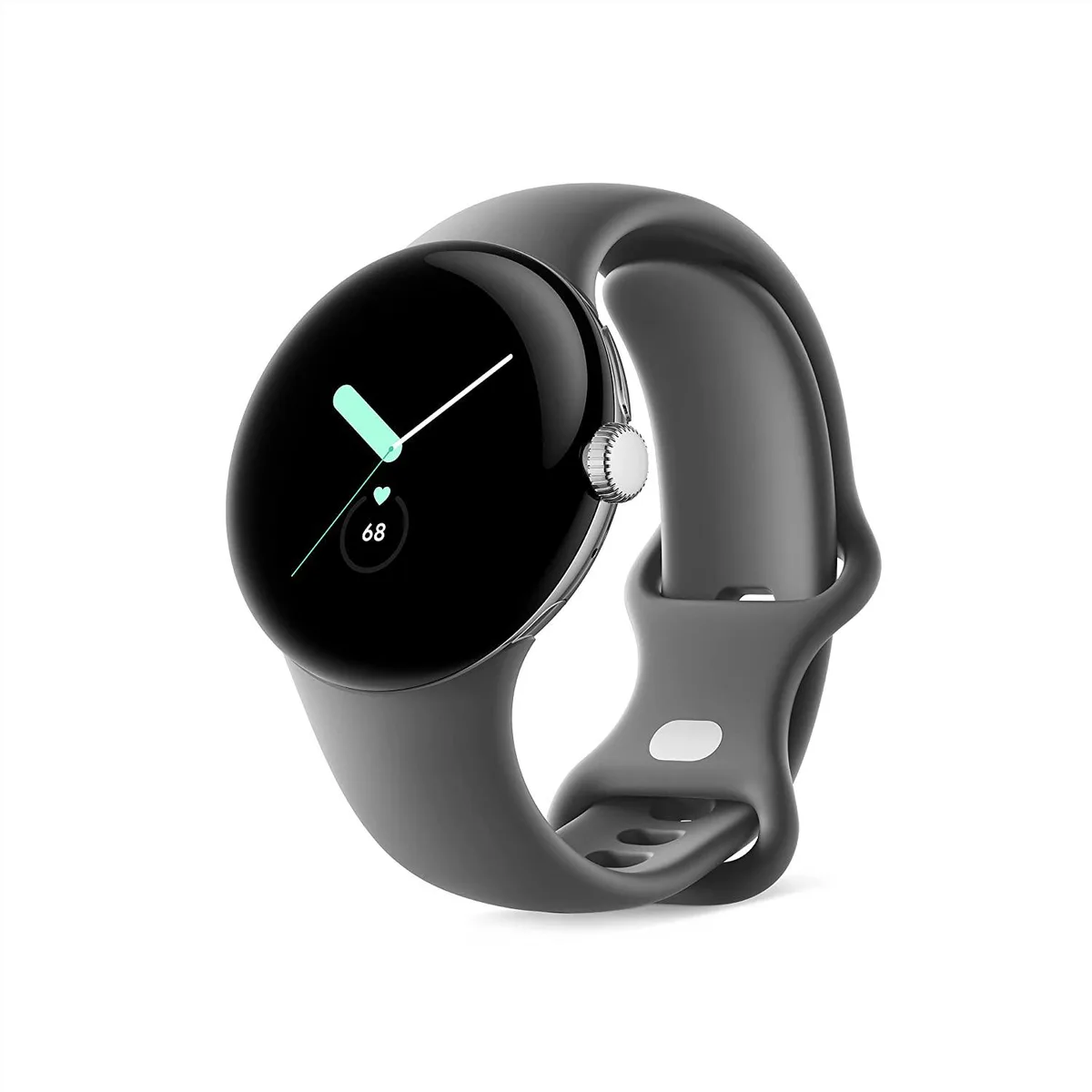 Google Google Pixel Watch WiFi 41mm Polished Silver Charcoal Active band — product photo