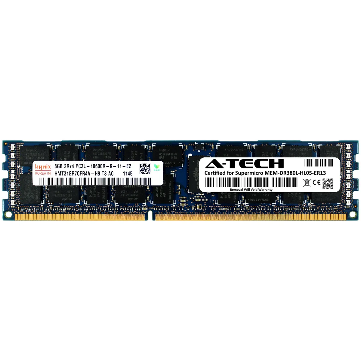 A-Tech A-Tech Supermicro Certified 8GB DDR3L 1333MHz 2Rx4 ECC RDIMM 240-Pin Server Memory — product photo
