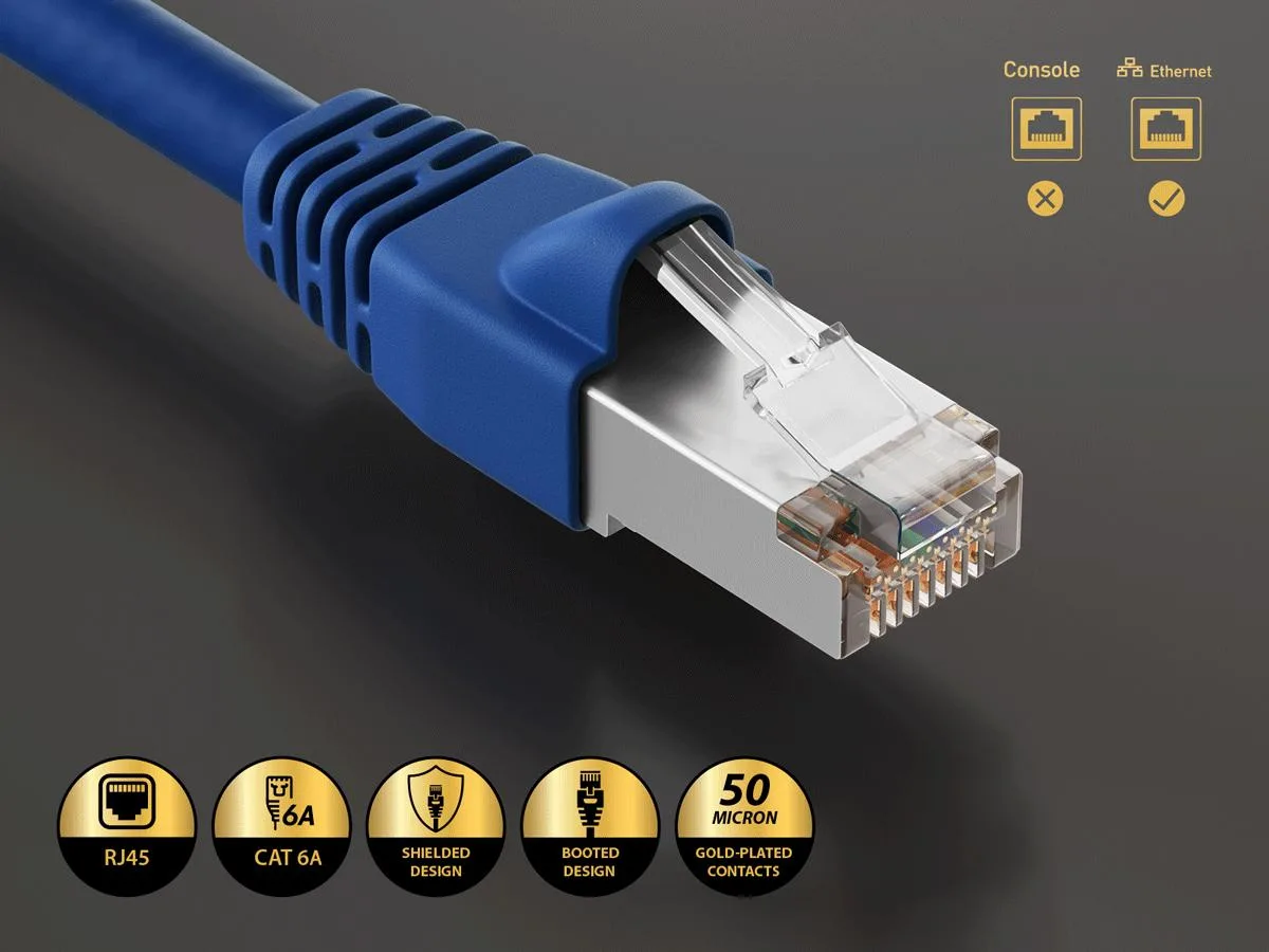 Cable Leader Cable Leader 7ft Cat6a Shielded Ethernet Cable Blue 24AWG F/UTP STP — product photo