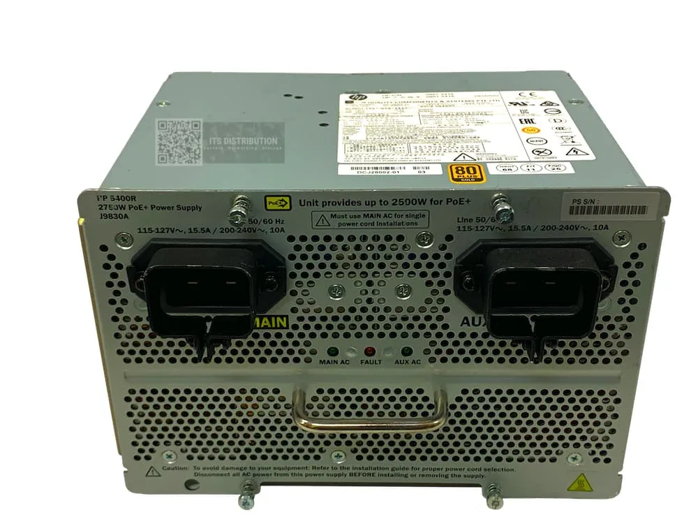 HP HP 5400R 2750W PoE+ zl2 Power Supply J9830A — product photo