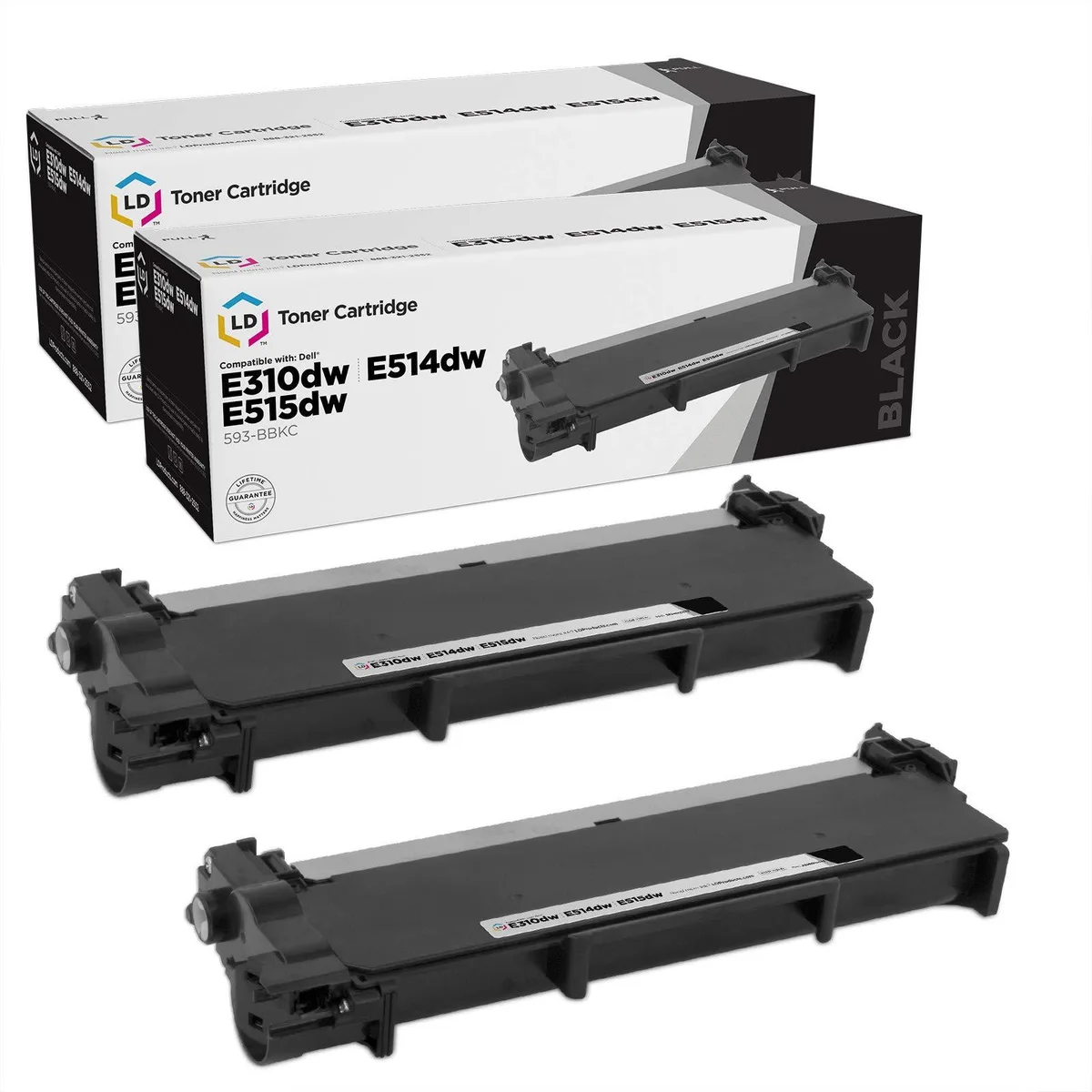 LD Products LD Products Compatible Toner Cartridge for Dell 593-BBKC CVXGF (Black, 2-Pack) — product photo