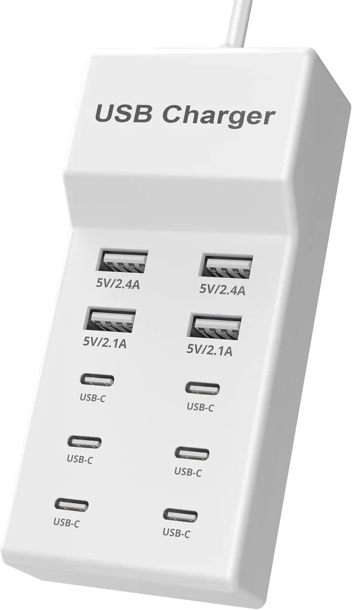 KINGARD KINGARD 10-Port USB Charging Station 6 USB-C 4 USB-A — product photo