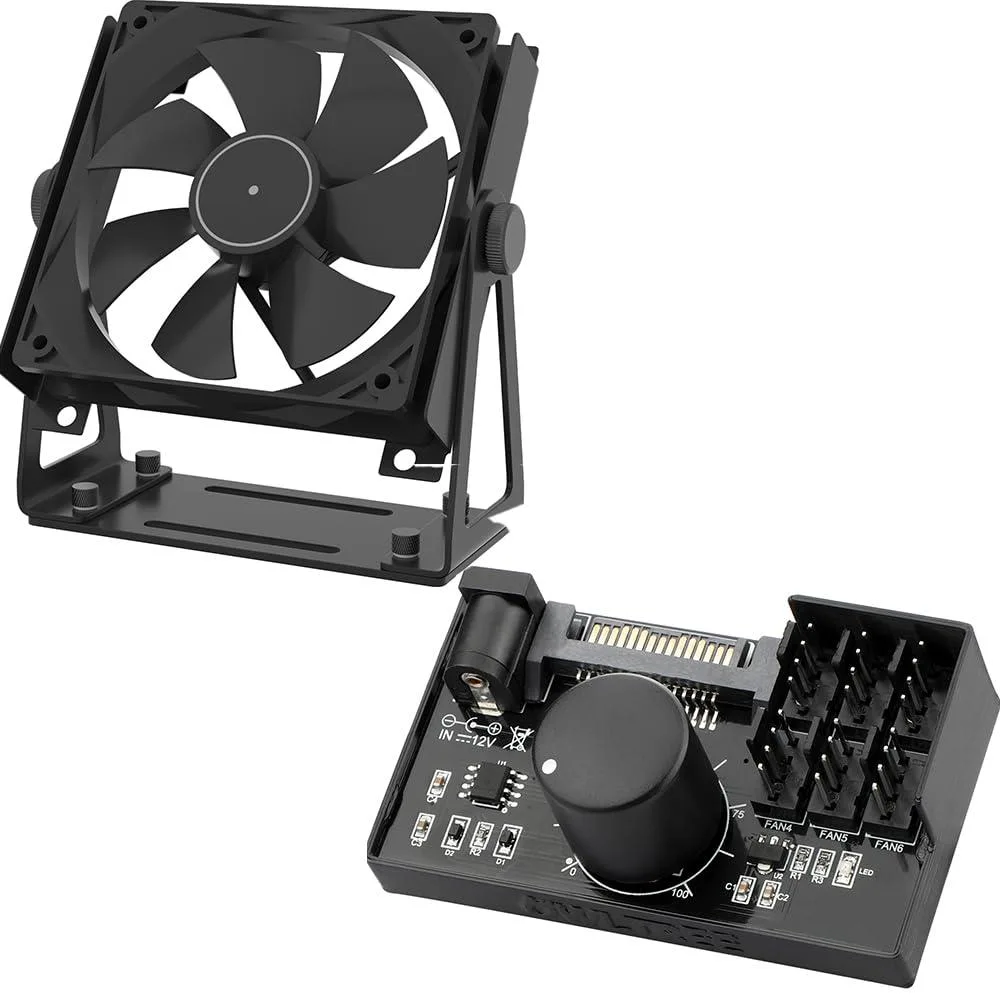 LORDWORLD LORDWORLD Fan Desk Stand PWM Fan Controller 12V Sata 5525 — product photo