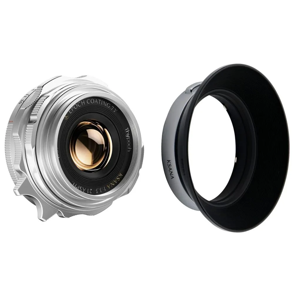 DZOFILM DZOFILM Thypoch Ksana 21mm f/3.5 Leica M Silver camera lens — product photo