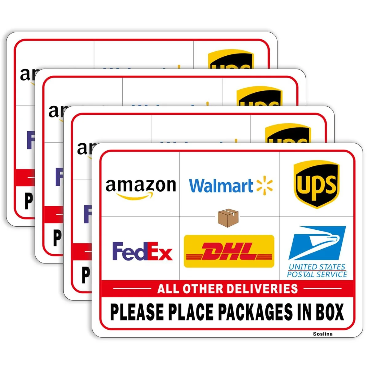  Delivery Sign 4 Pack 10x7 in — product photo