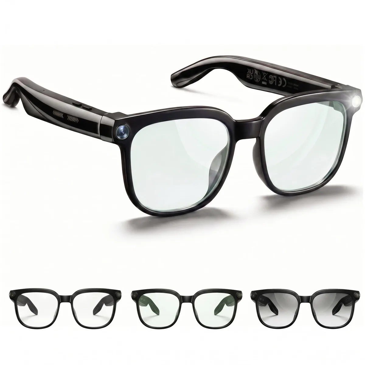  Lucky Miner AI Smart Glasses Black Frame TR90 1080P IP65 — product photo
