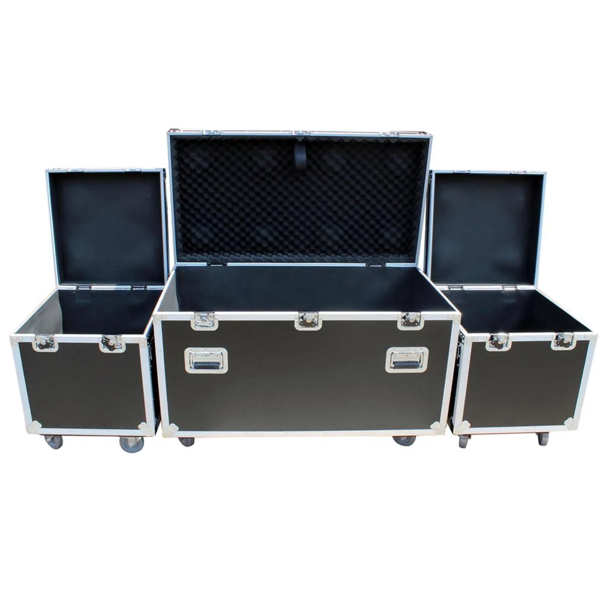 ProX ProX XS-UTL3PKG ATA-300 Flight Case Set of 3 Silver on Black dj accessory — product photo