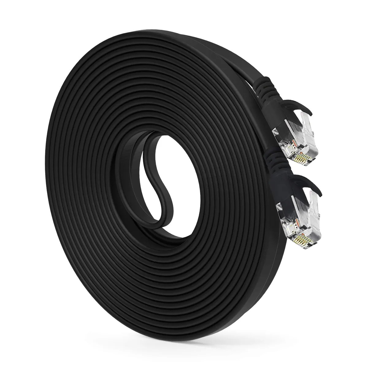 No Sew No Sew Cat6 Flat Ethernet Cable 25 ft Black 30AWG — product photo