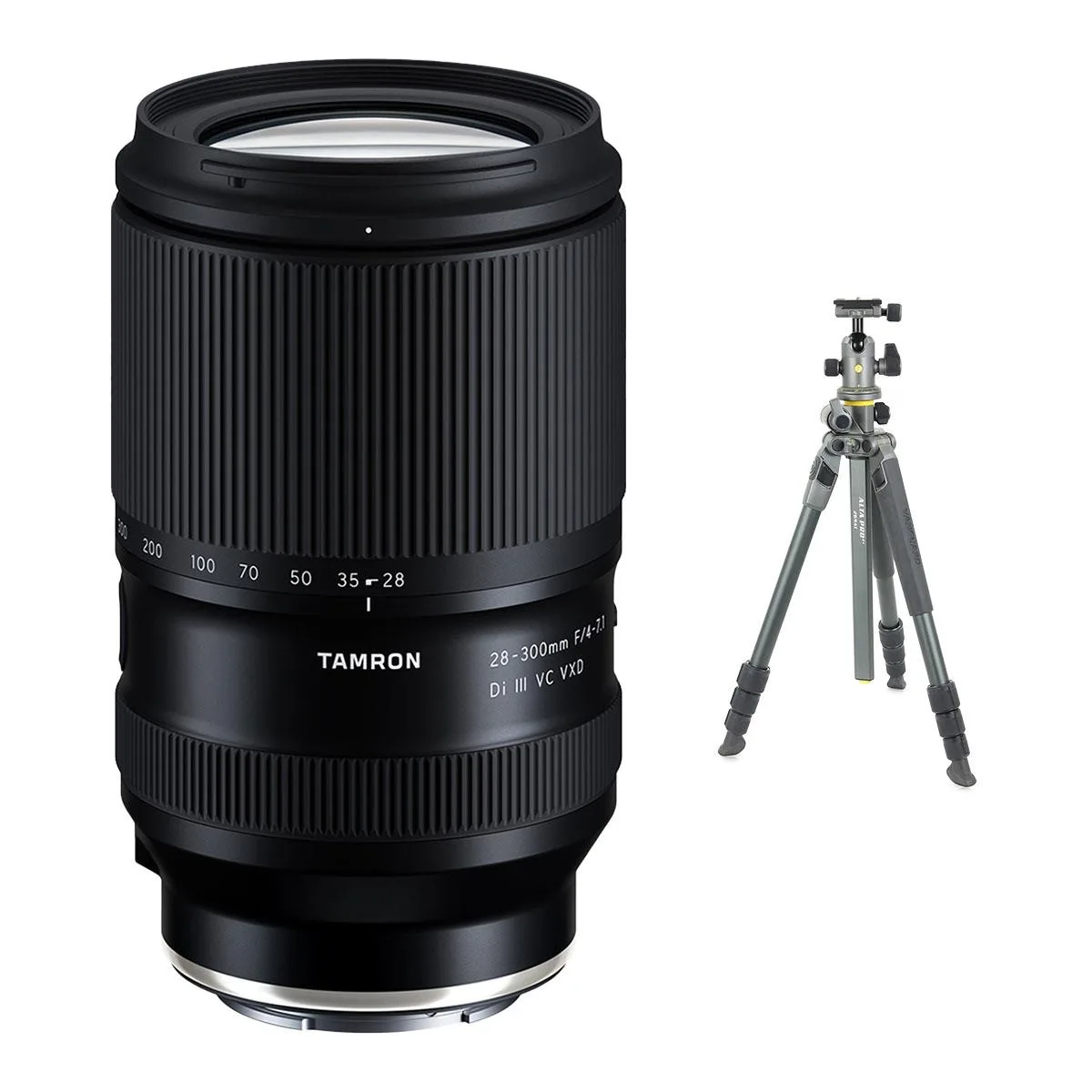 Tamron Tamron 28-300mm f/4-7.1 Di III VC VXD Lens with Vanguard ALTA PRO 2+ 264AB Tripod — product photo