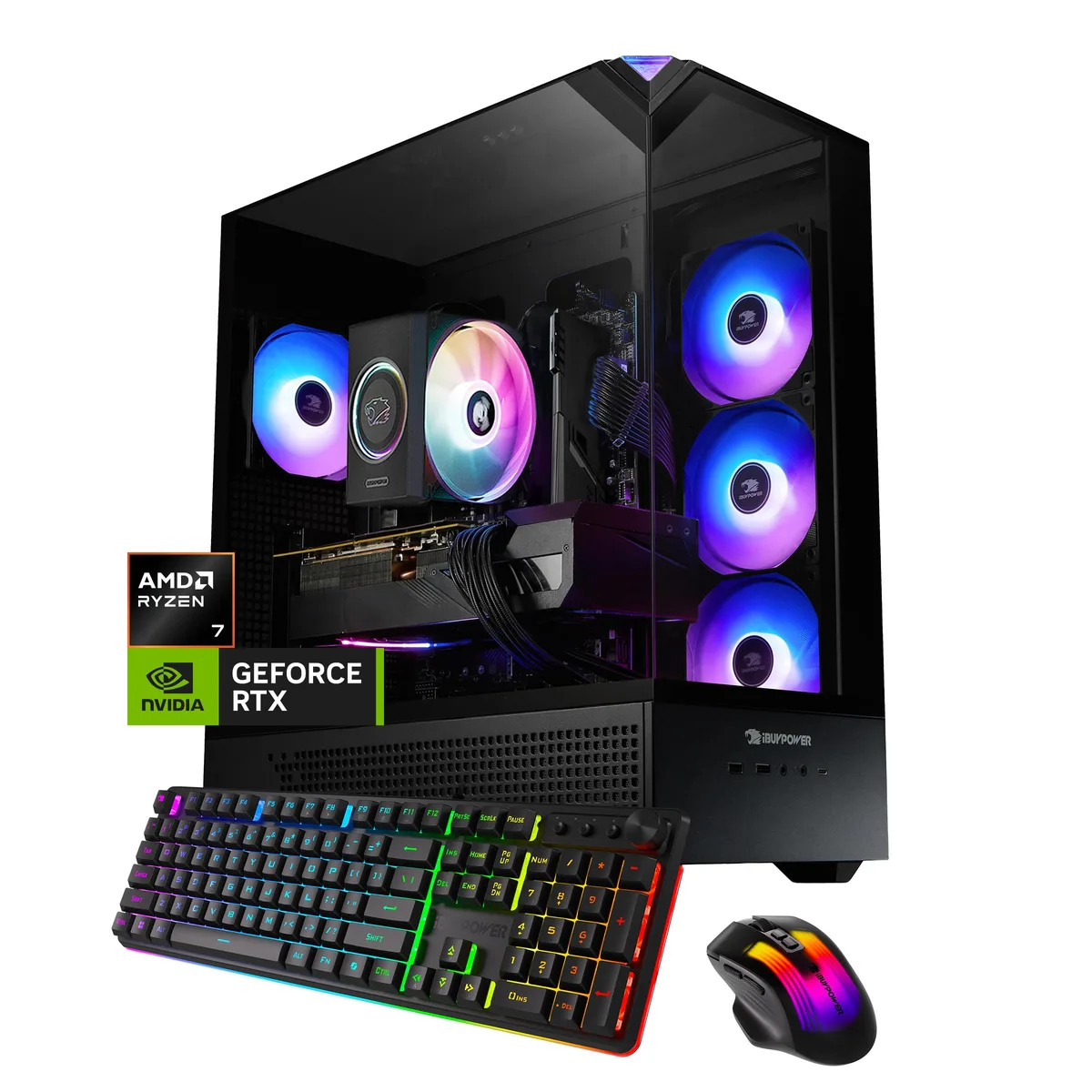 iBUYPOWER iBUYPOWER EBA7N5603 Gaming PC Ryzen 7 9700F RTX 5060 16GB DDR5 1TB NVMe — product photo