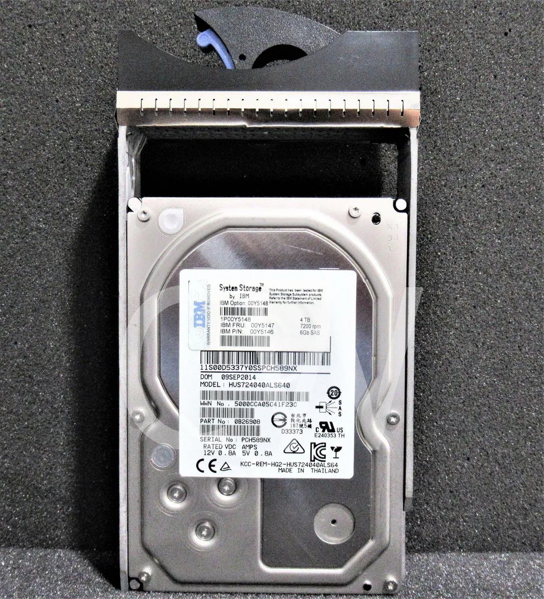 IBM IBM HUS724040ALS640 4TB 7200RPM 6Gbps 3.5" SAS internal hard drive with caddy — product photo