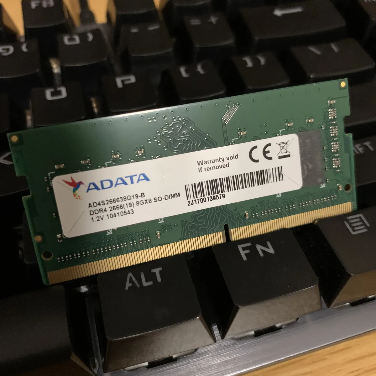 ADATA ADATA 8GB DDR4 2666 CL19 SO-DIMM laptop RAM AD4S266638G19-B — product photo