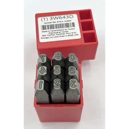 Value Brand Value Brand ZORO SELECT 3W643 Hand Stamp Kit, Number Set — product photo