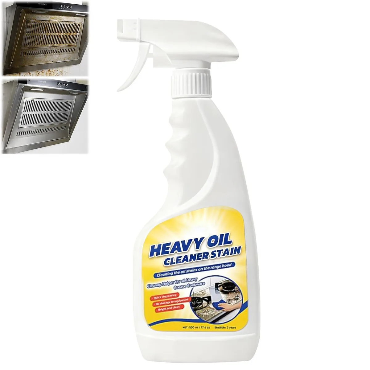 White 500ml spray bottle with nozzle and cloth