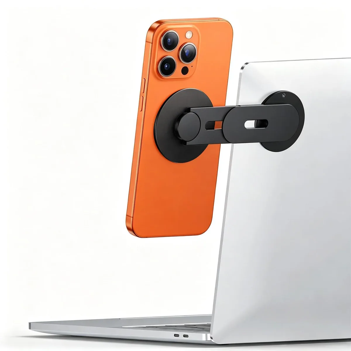  houlishu Magnetic Laptop Phone Holder 360° Rotating Mount Black — product photo