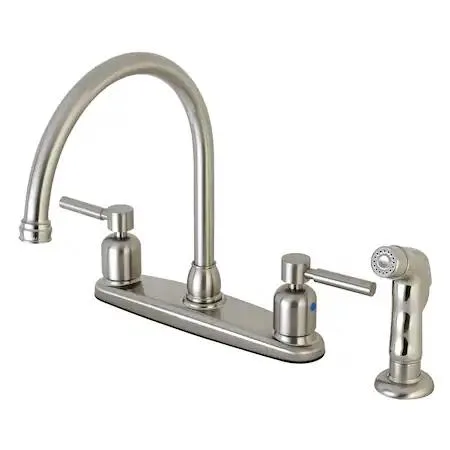 Concord brushed nickel centerset kitchen faucet with side sprayer