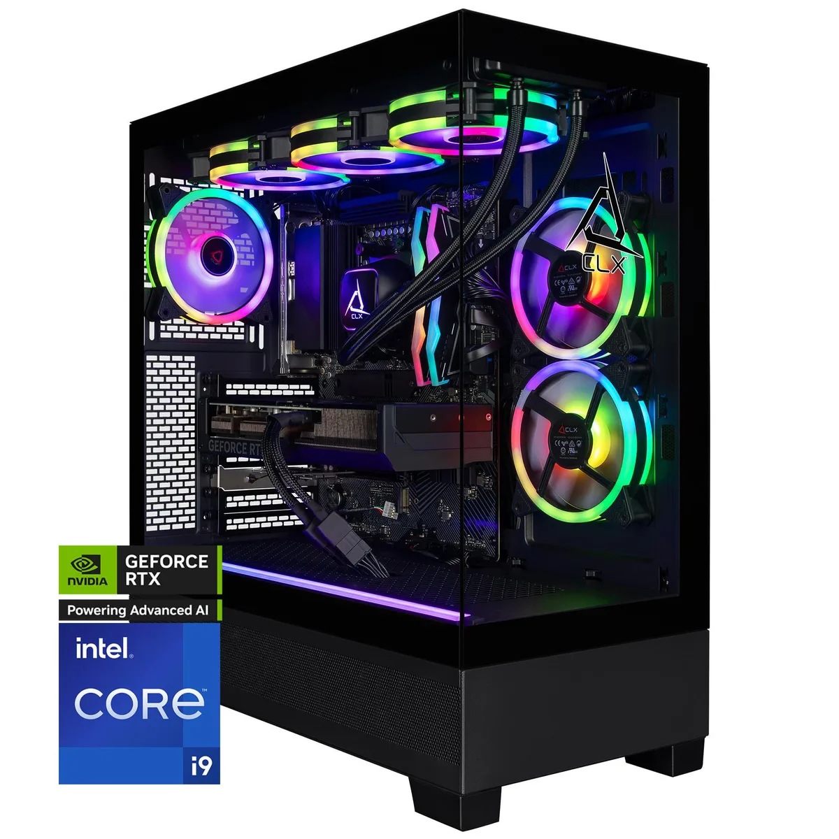 CLX Gaming CLX Gaming TGMSETRTU5101BM gaming PC i9-14900KF 64GB DDR5 RTX 5080 2TB NVMe 4TB HDD — product photo