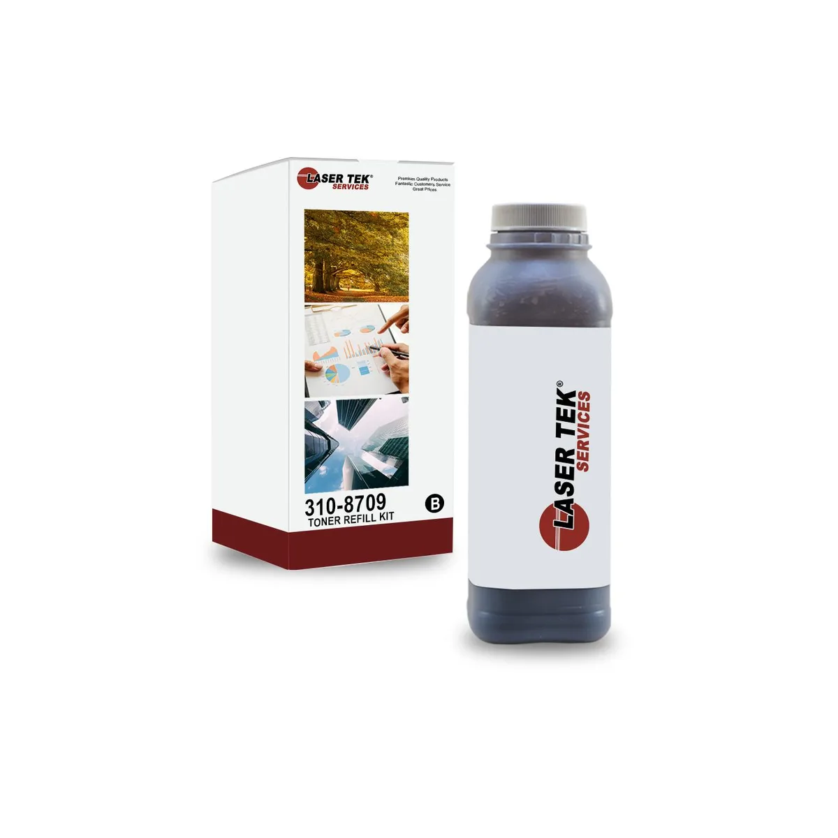 Laser Tek Services Laser Tek Services Black Toner Refill Kit Dell 1720 1720dn 310-8707 310-8709 310-8706 GR332 — product photo