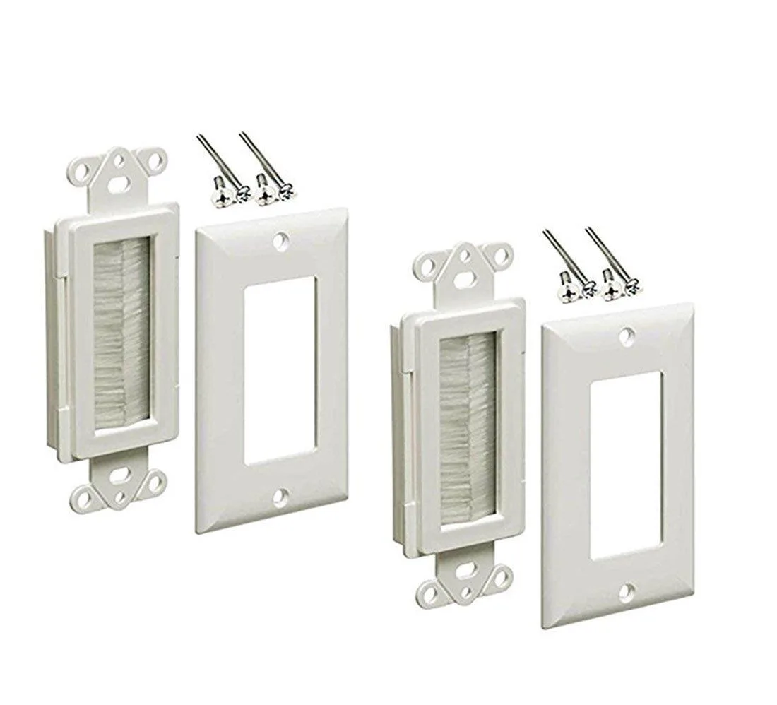 iMBAPrice iMBAPrice 1-Gang Brushed Wall Plate Cable Pass-Through White Pack of 2 — product photo