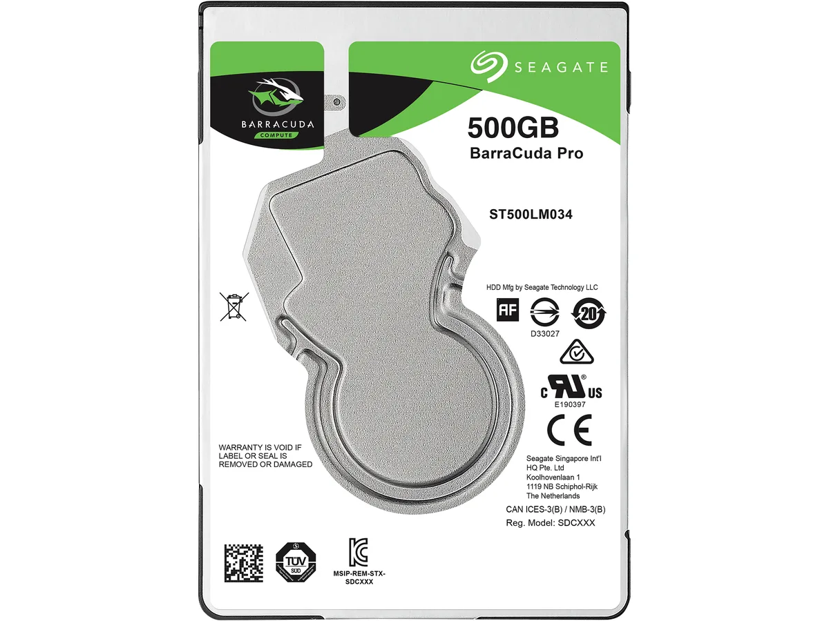 Seagate Seagate BarraCuda Pro ST500LM034 500GB 7200 RPM 128MB Cache SATA 6.0Gb/s 2.5" 7mm laptop hard drive — product photo