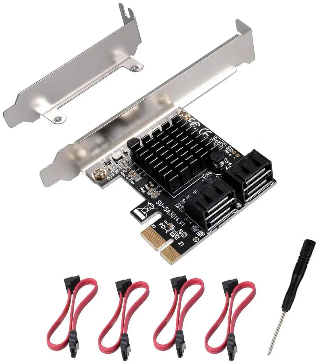 Vszerda Vszerda 4-Port SATA 3.0 PCIe Card with Low Profile Bracket — product photo