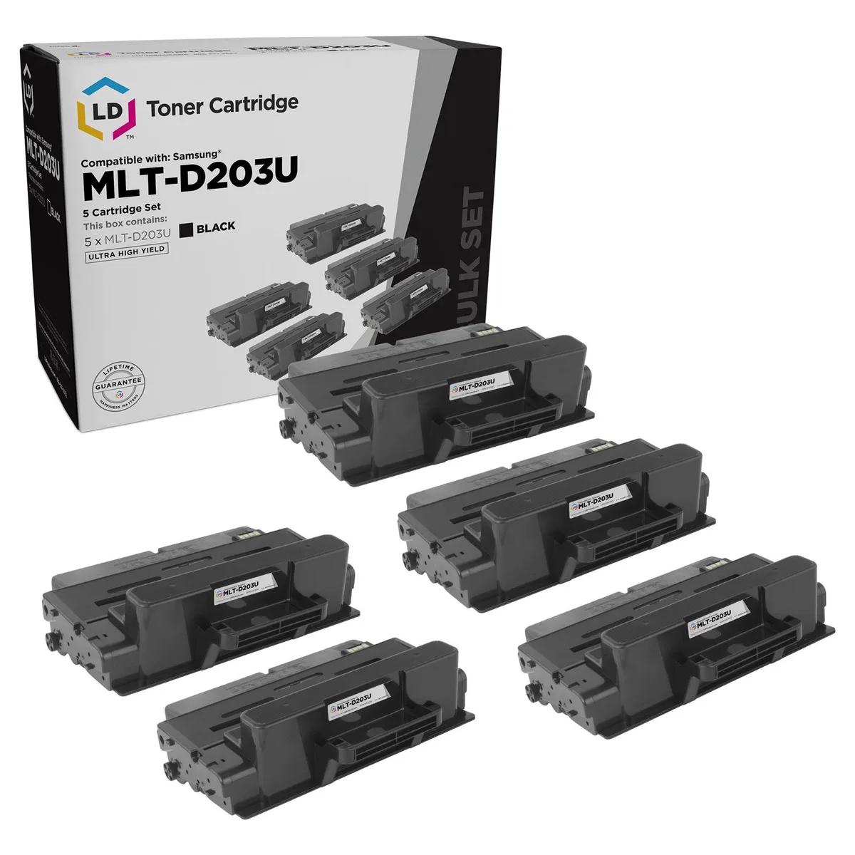 SAMSUNG SAMSUNG MLT-D203U Ultra High Yield Toner Cartridge Black 5-Pack — product photo