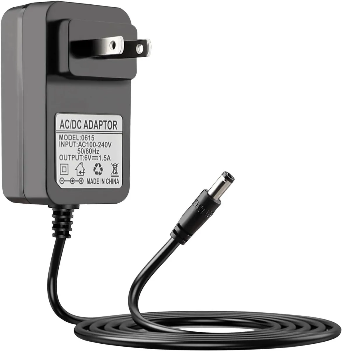 BASEUS BASEUS 6V 1.5A AC Adapter 5.5*2.1mm for Singing Machine SML-385 SML-625 black — product photo