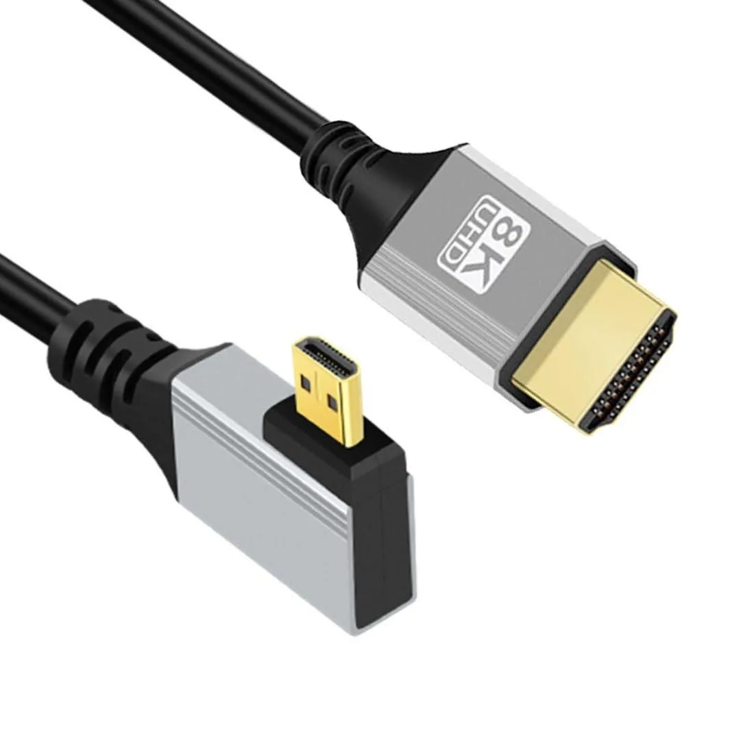 LORDWORLD LORDWORLD HDMI Male to Micro HDMI 90° Left Angled 0.5m 48Gbps 8K@60Hz 4K@120Hz — product photo