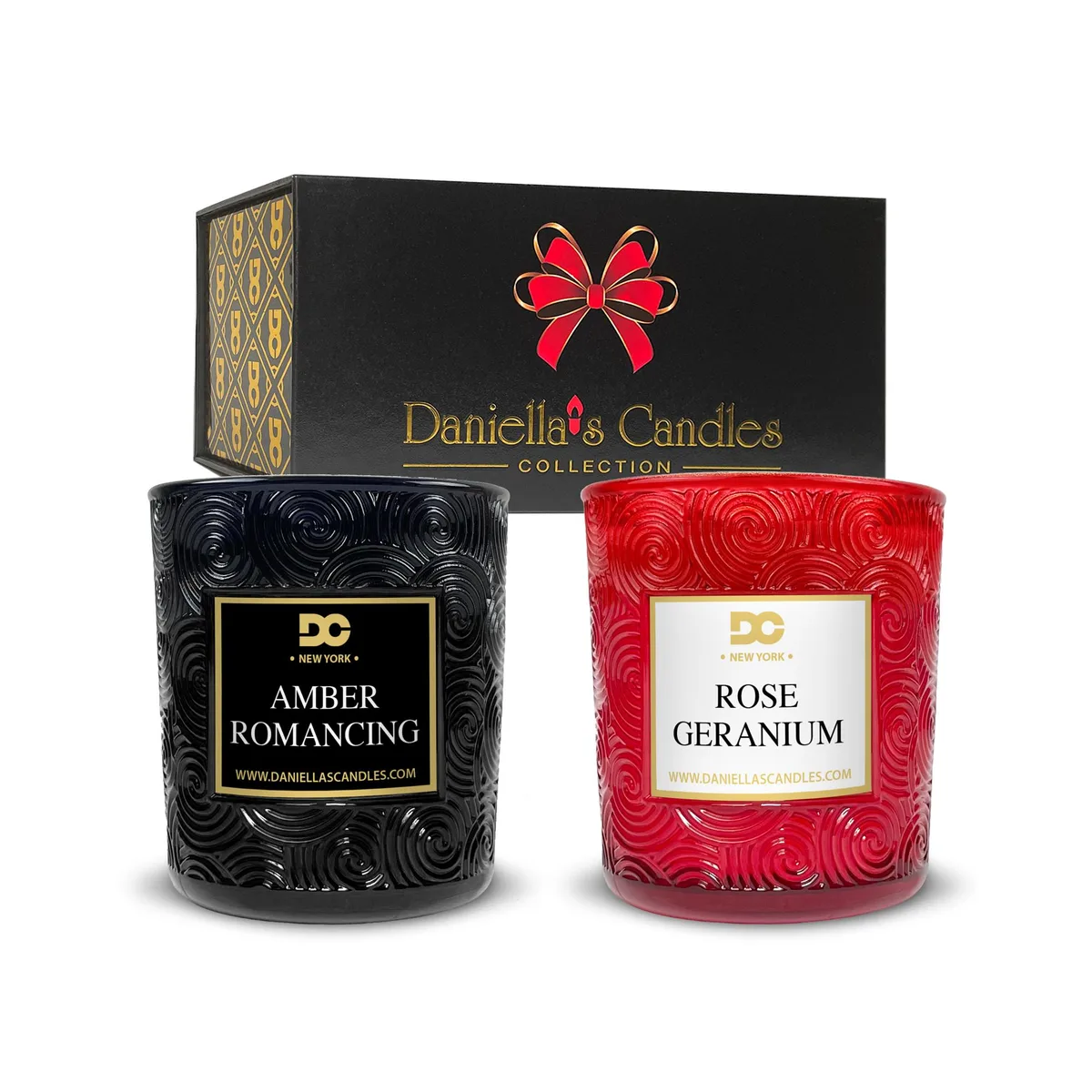 Daniella's Candles Collection Daniella's Candles Collection Romantic Candle Gift Set of 2, Amber Romancing and Rose Geranium home accent — product photo