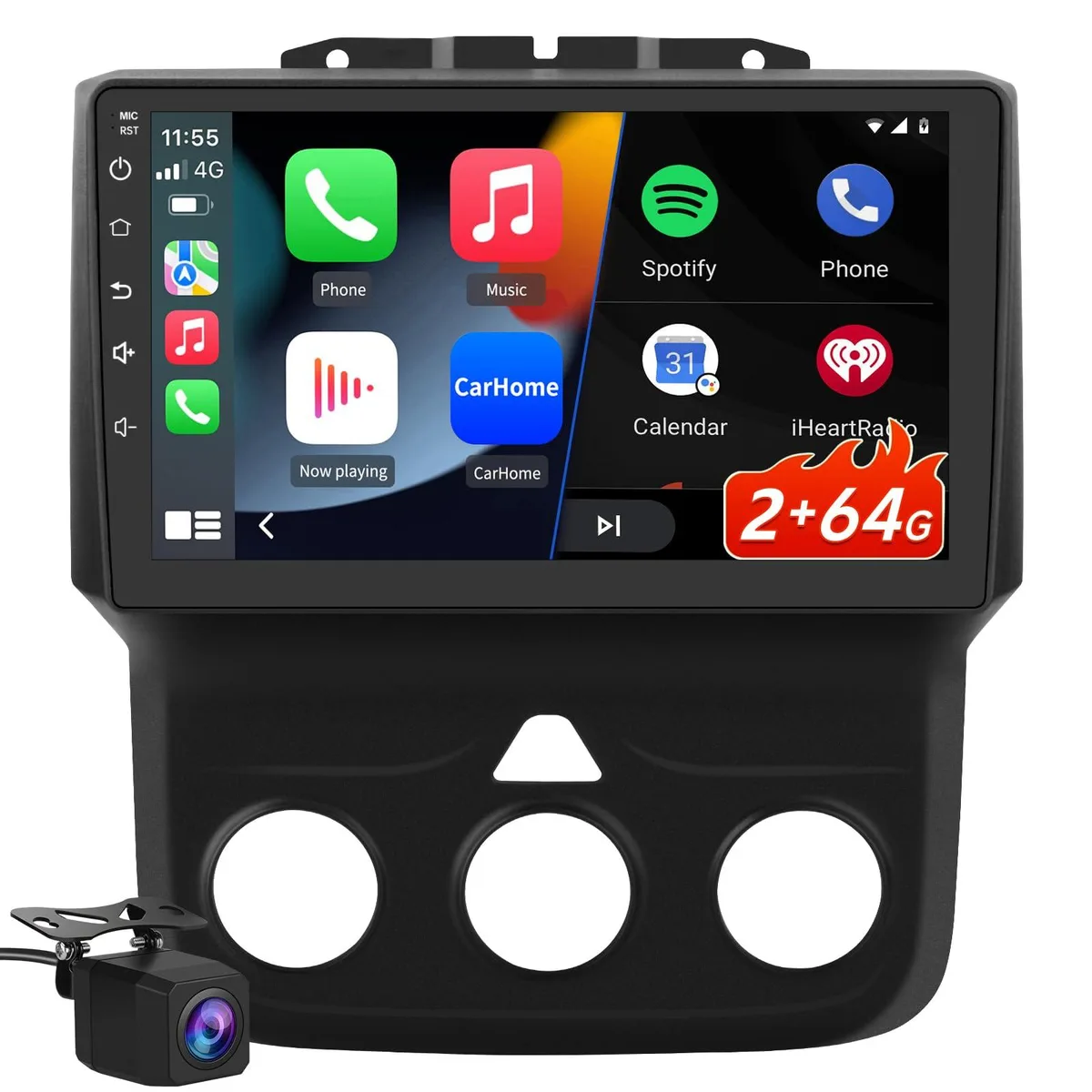 litillbuly litillbuly Android 13 2GB 64GB 9 Inch Car Radio Dodge Ram 2013-2019 Manual AC — product photo