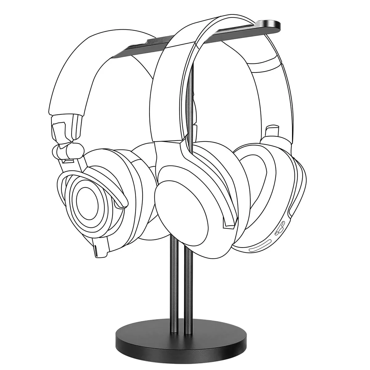 Geekria Geekria Dual Gaming Headset Stand Black 2 in 1 accessory — product photo