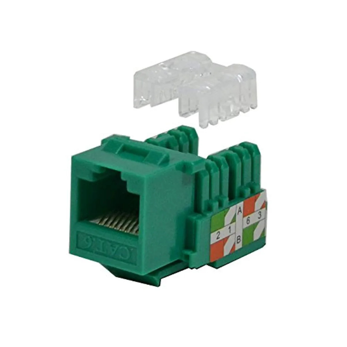 Logico Logico KJ6227-01 Cat6 Keystone Jack Green 110 Punchdown 8P8C — product photo
