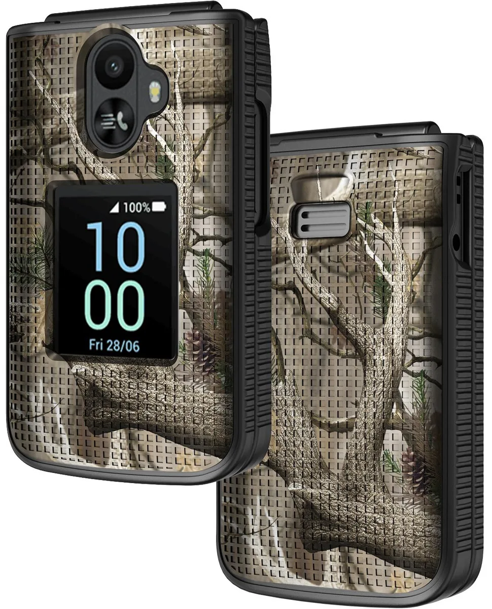 Nakedcellphone Nakedcellphone Hard Case Grid Texture Camo TCL Flip 3 2024 T435 — product photo