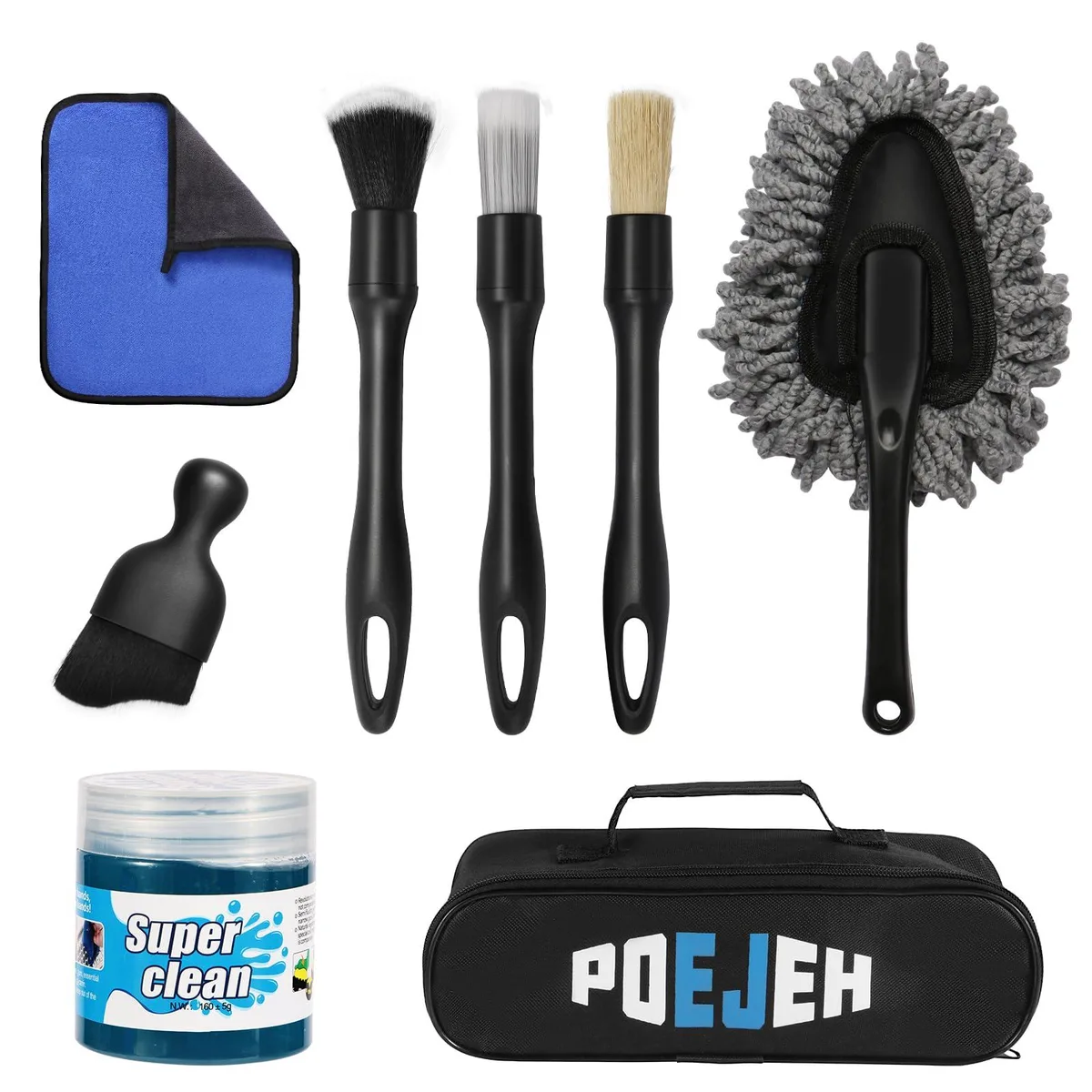  Poejeh 8-Piece Car Detailing Kit with 160g Reusable Gel — product photo
