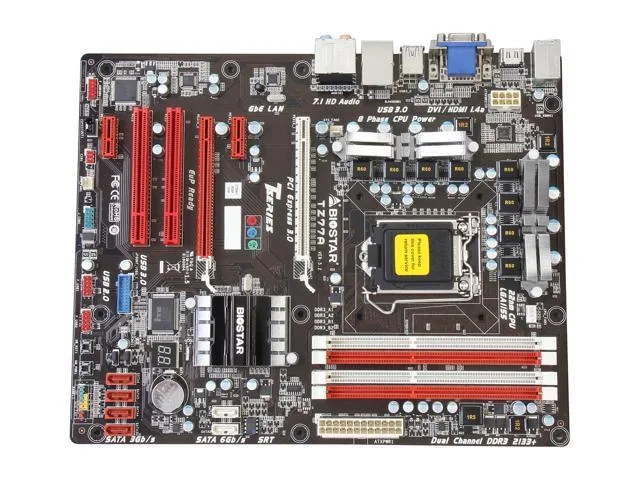 ATX motherboard with silver I/O shield visible