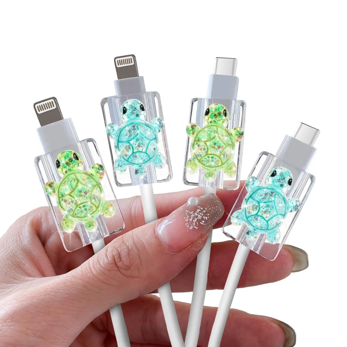  CameCosy AC277-2 cable protectors 4 pcs Cyan+Green — product photo