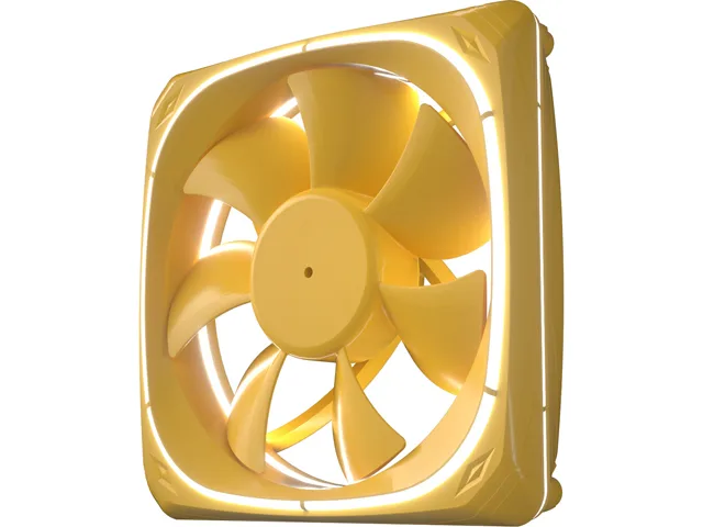 Vetroo Vetroo DF120 120mm Case Fan Yellow Frame White LED 1300 RPM 48.1 CFM Hydro Bearing — product photo