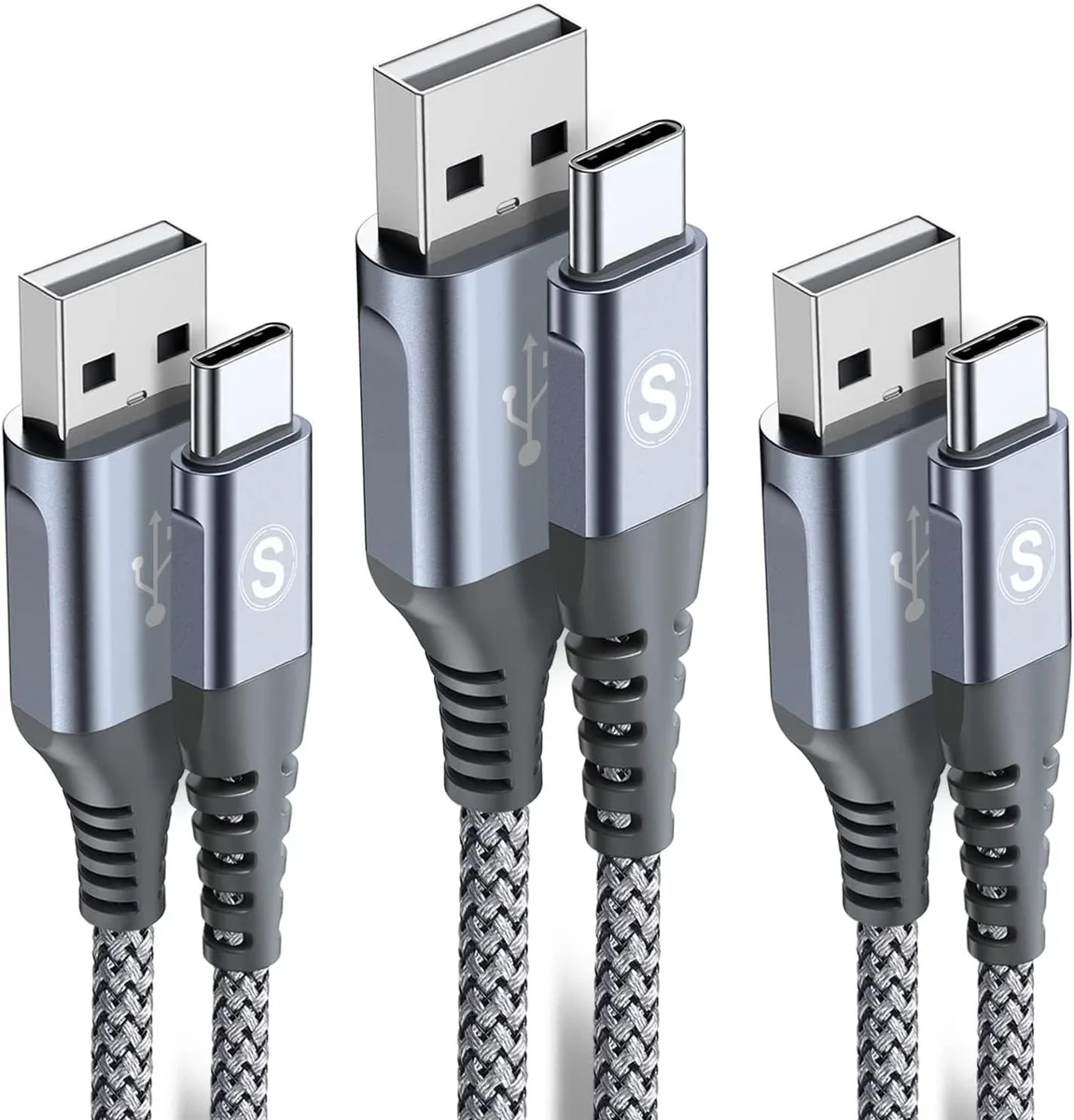 Kootion Kootion USB-C Cable 3-Pack 10ft 6.6ft 3.3ft Nylon Braided 3.1A 480Mbps — product photo