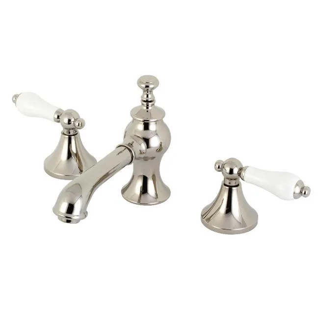 KINGSTON BRASS KINGSTON BRASS KC7066PL Vintage 8 in. Widespread Bath Faucet Polished Nickel — product photo