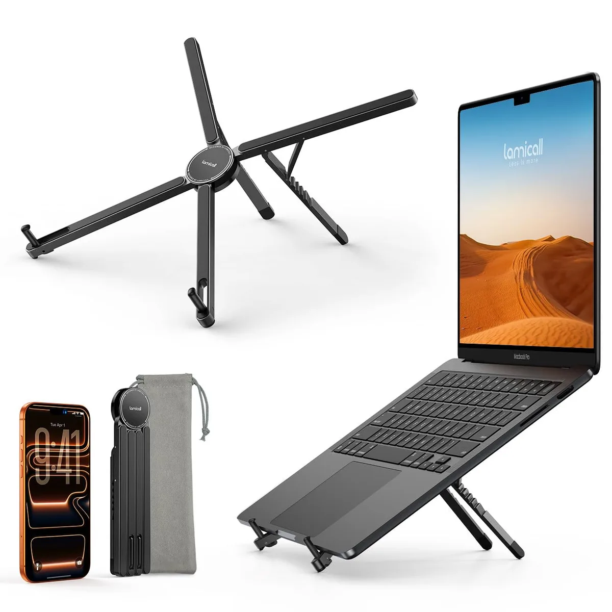 No Sew No Sew STDL09 laptop stand 13" .47in ultra-slim black — product photo